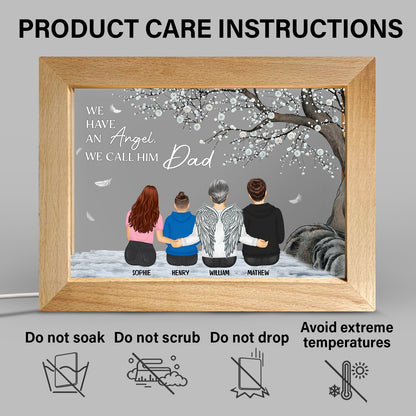 We Have An Angel - Dad Memorial Gift - Personalized Horizontal Frame Lamp