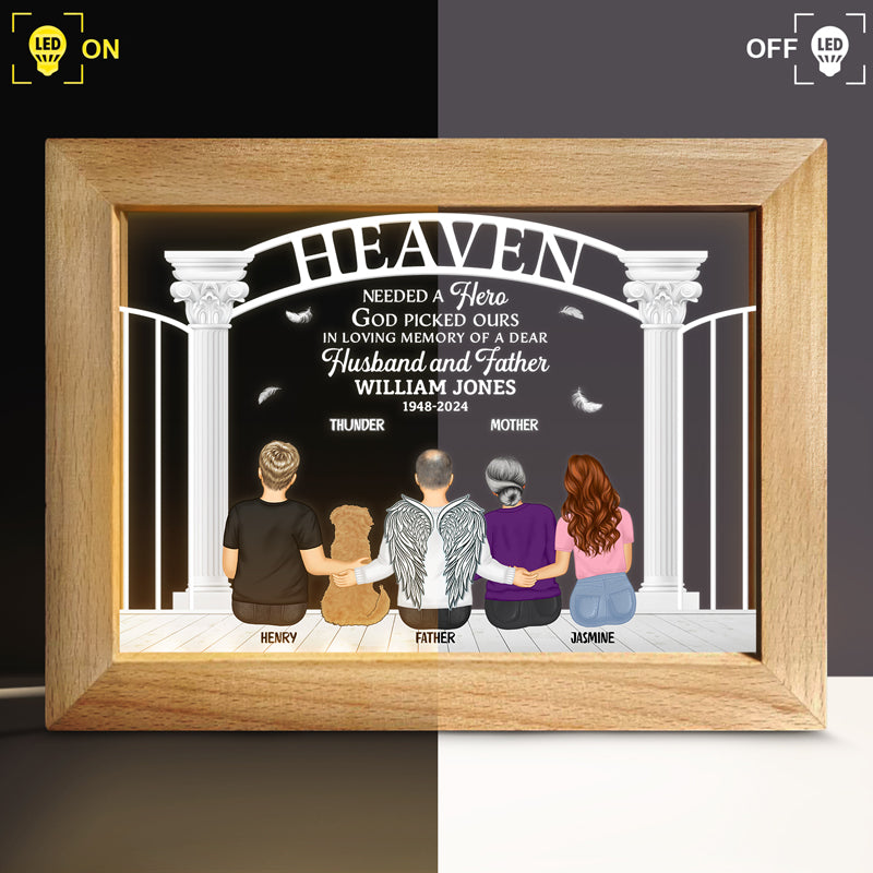 Heaven Needed A Hero - Personalized Horizontal Frame Lamp