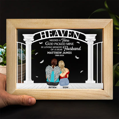 Heaven Needed A Hero - Personalized Horizontal Frame Lamp