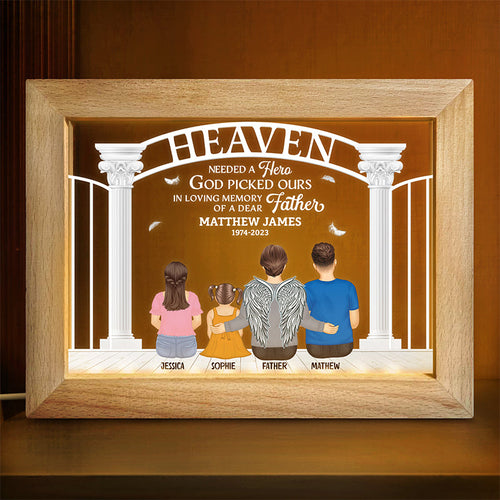 Heaven Needed A Hero - Personalized Horizontal Frame Lamp