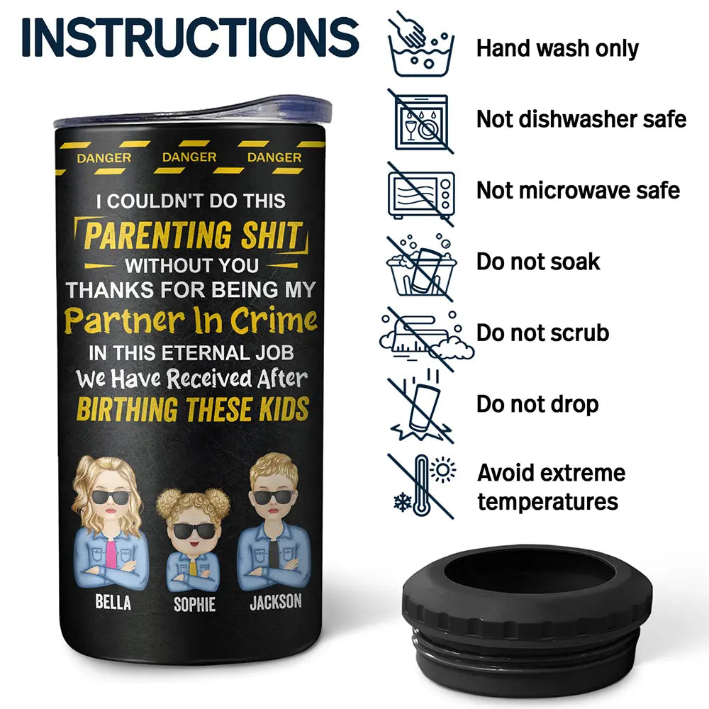 Partner In Crimes - Personalized 4 In 1 Can Cooler Tumbler