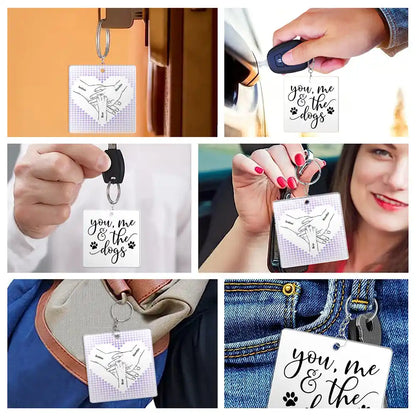 You, Me And The Dogs - Personalized Acrylic Keychain