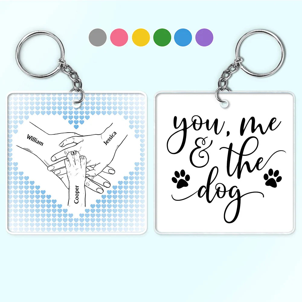 You, Me And The Dogs - Personalized Acrylic Keychain