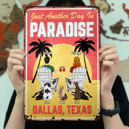 Little Piece Of Paradise - Personalized Classic Metal Signs