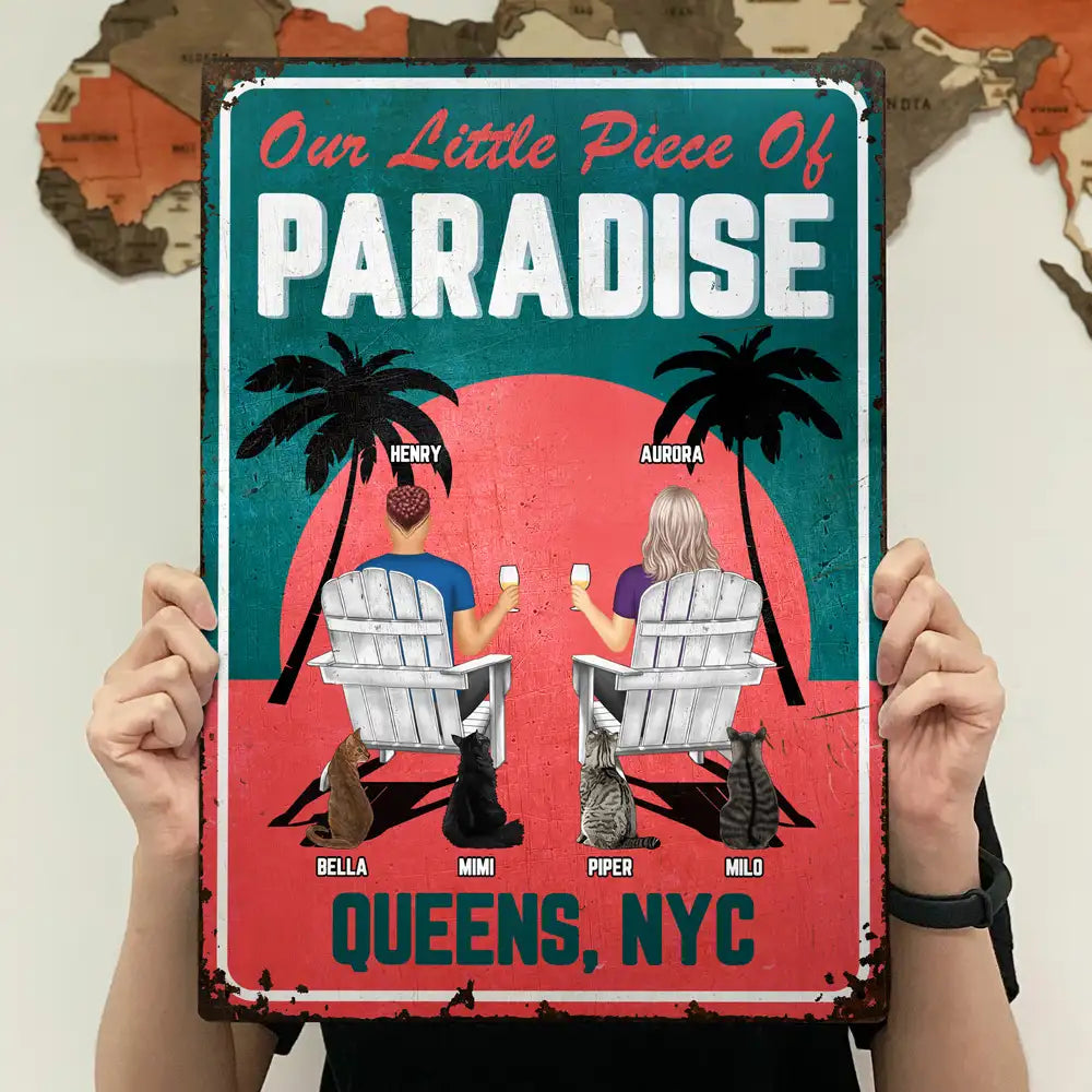 Little Piece Of Paradise - Personalized Classic Metal Signs