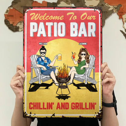 Grillin And Chillin - Personalized Classic Metal Signs