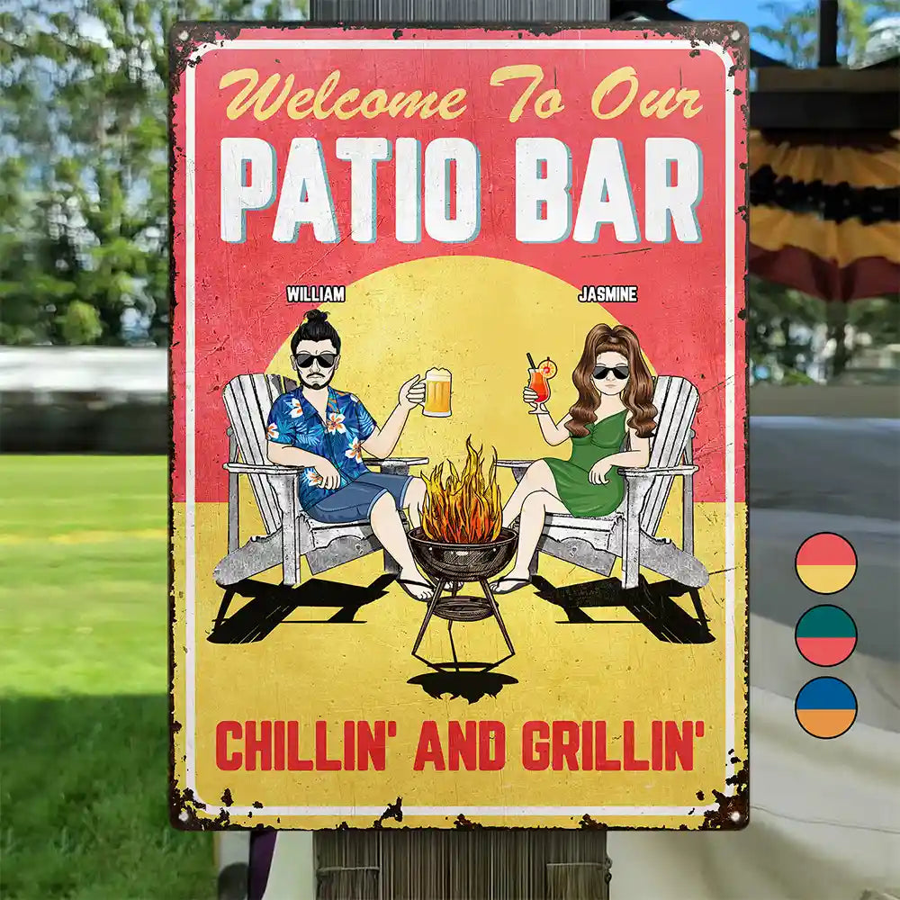 Grillin And Chillin - Personalized Classic Metal Signs