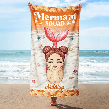 Mermaid Squad - Personalized Beach Towel