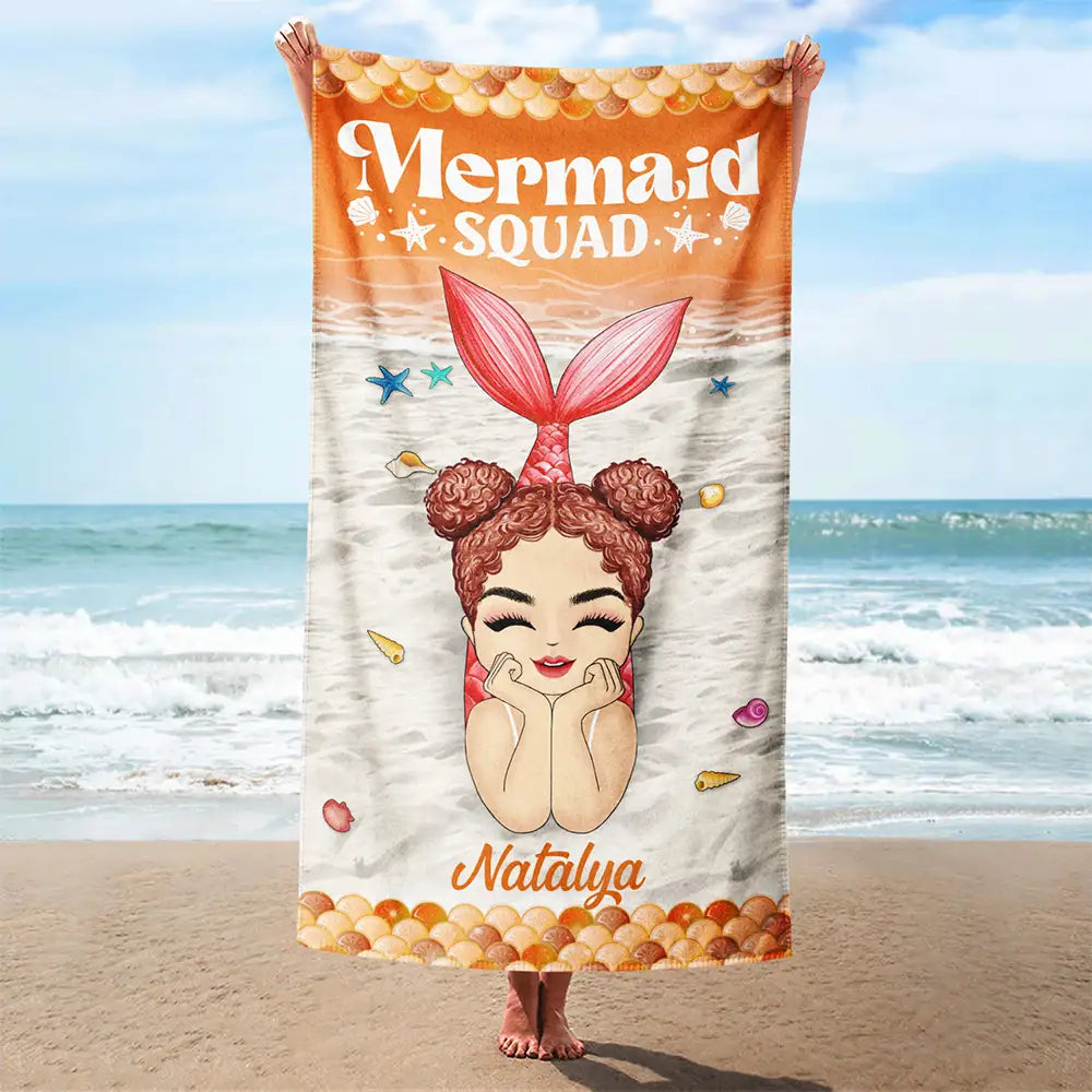 Mermaid Squad - Personalized Beach Towel