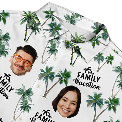 Custom Photo Family Vacation Family Trip - Personalized Hawaiian Shirt