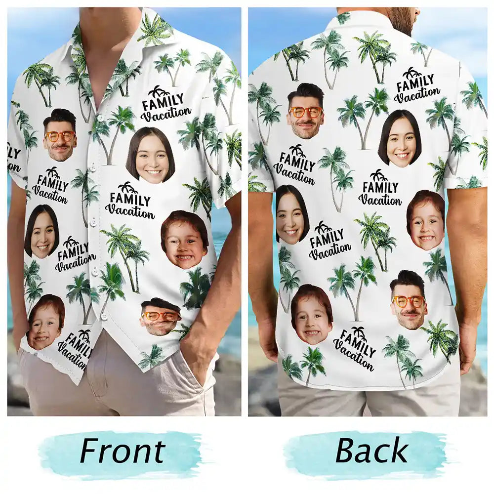 Custom Photo Family Vacation Family Trip - Personalized Hawaiian Shirt