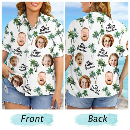 Custom Photo Family Vacation Family Trip - Personalized Hawaiian Shirt