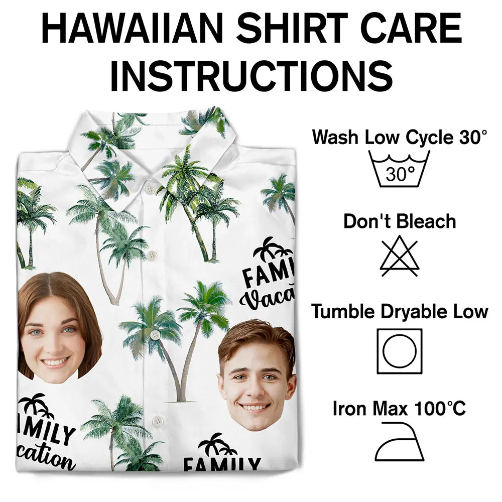 Custom Photo Family Vacation Family Trip - Personalized Hawaiian Shirt