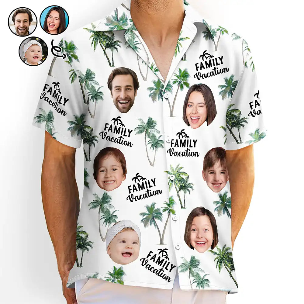Custom Photo Family Vacation Family Trip - Personalized Hawaiian Shirt