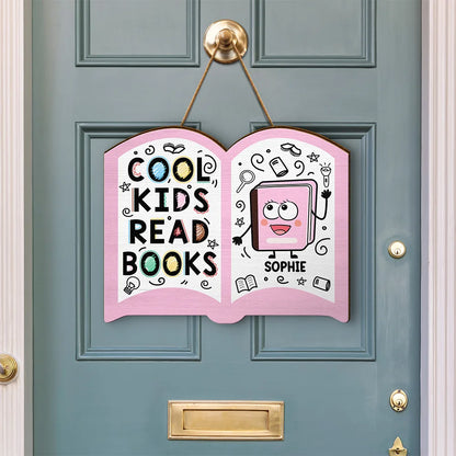 Cool Kids Read Books - Personalized Custom Shaped Wood Sign
