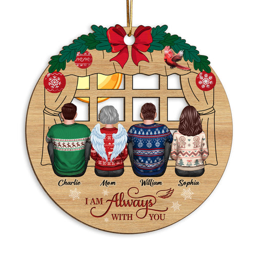 Christmas Window I Am Always With You Personalized Wooden Ornament