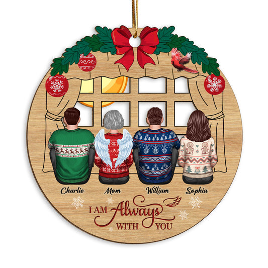 Christmas Window I Am Always With You Personalized Wooden Ornament
