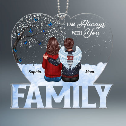 Family Memorial Sitting Sky Heart Blossom Tree Personalized Acrylic Ornament