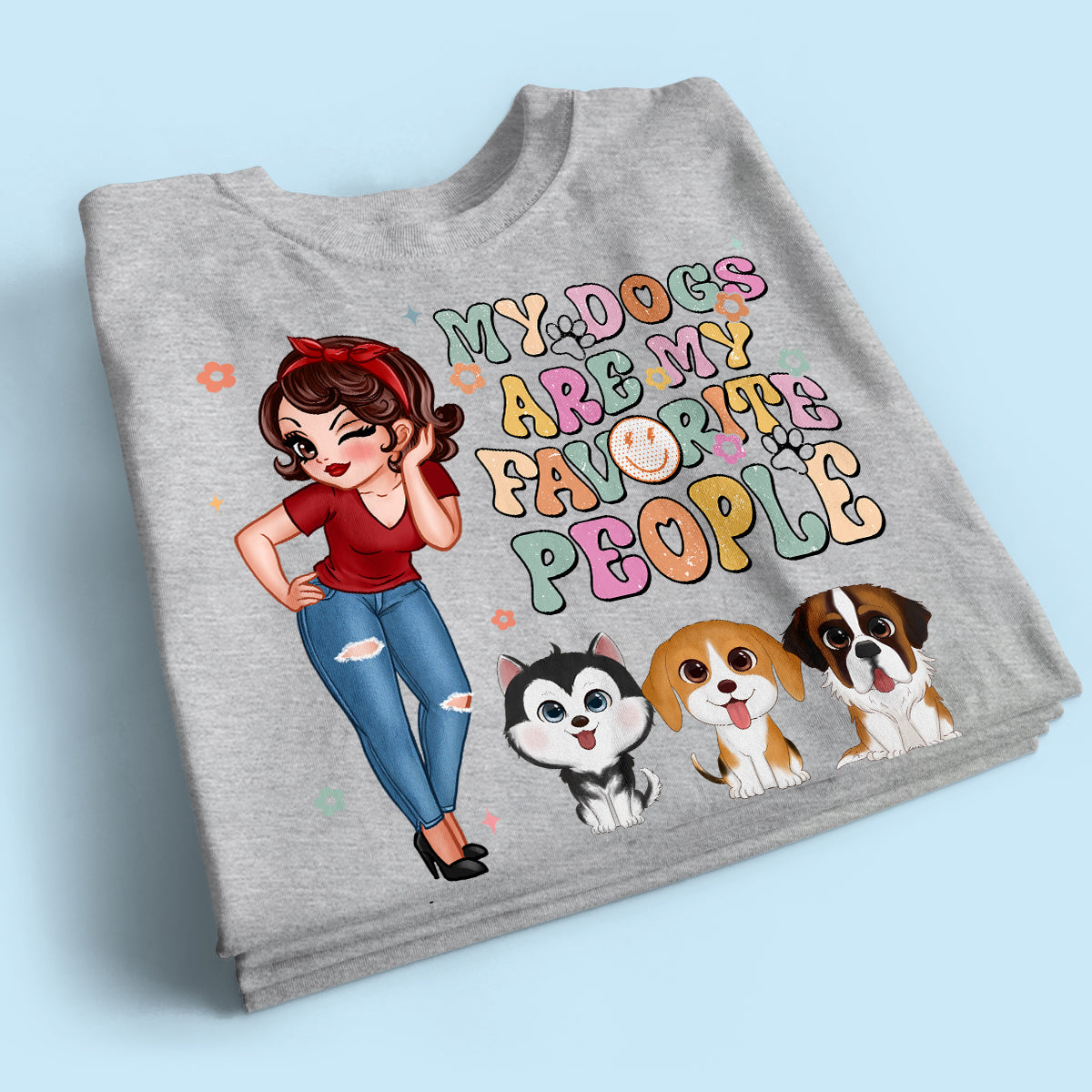 Dogs Are My Favorite People Vintage Style Personalized Shirt