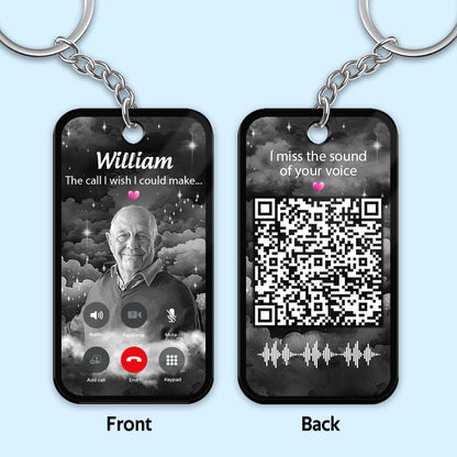 The Call I Wish I Could Make Photo Inserted Memorial Gift Remembrance Keepsake Voice Message QR Code Personalized Acrylic Keychain