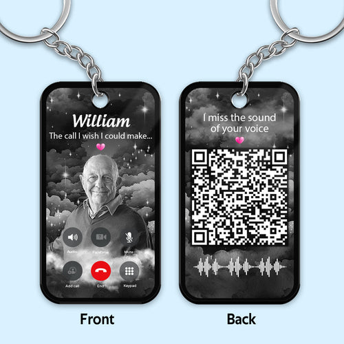 The Call I Wish I Could Make Photo Inserted Memorial Gift Remembrance Keepsake Voice Message QR Code Personalized Acrylic Keychain