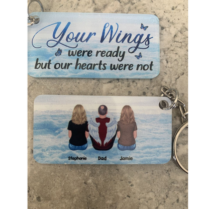 Always With You Grandma Grandpa Dad Mom Kids Dogs Cats Family Memorial Personalized Acrylic Keychain, Sympathy Gift, Remembrance Gift