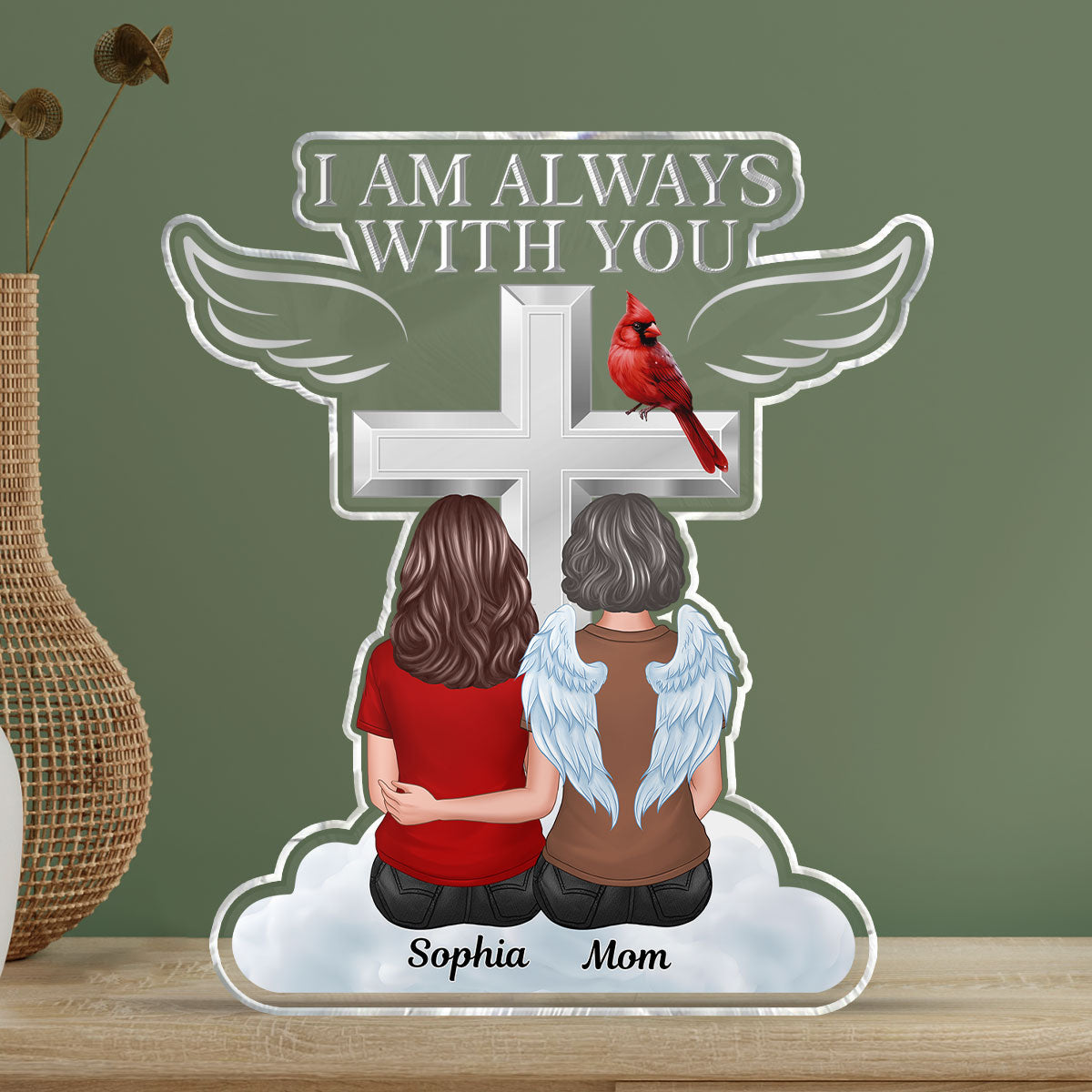 Always With You Family Memorial Keepsake Personalized Acrylic Block Plaque