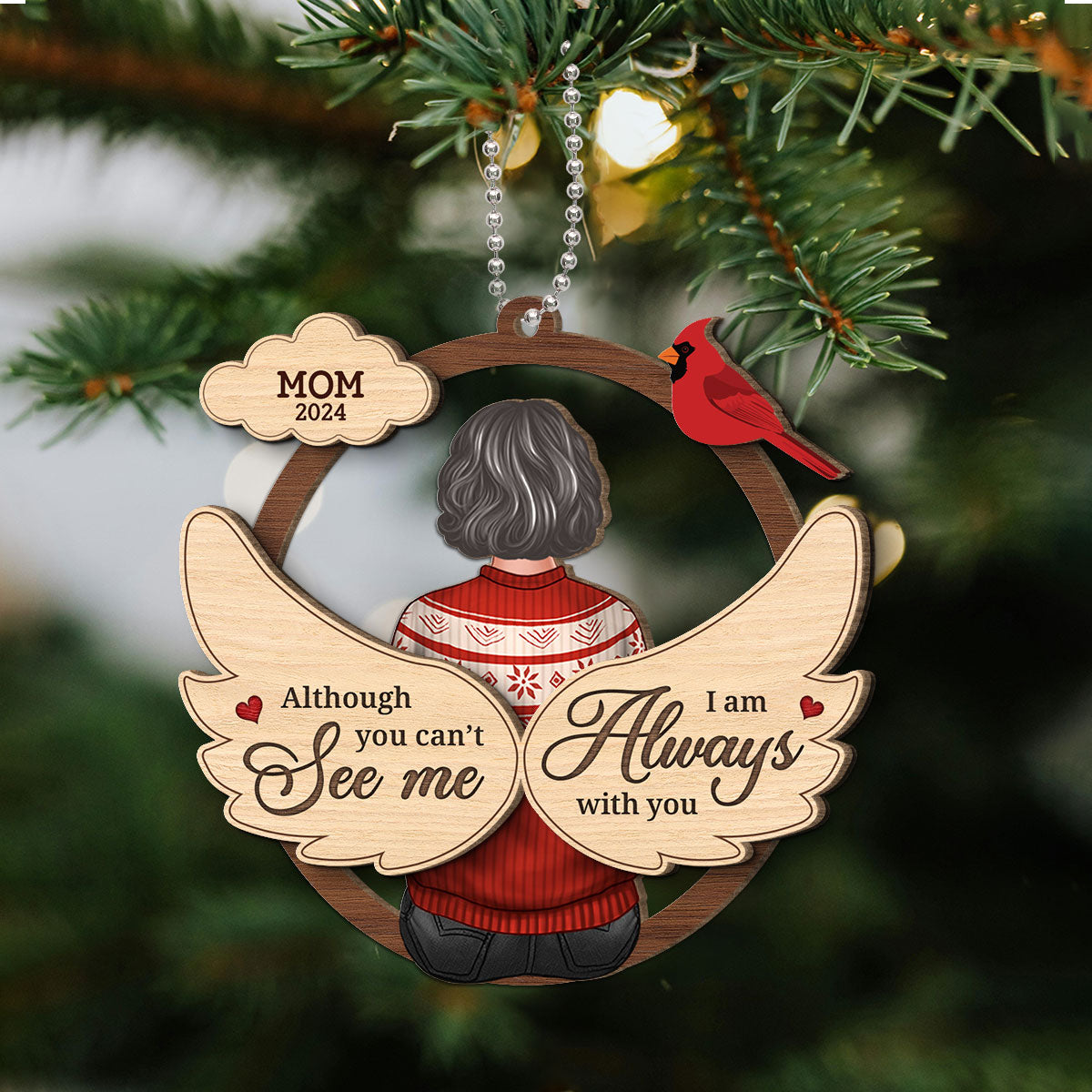 Message From Lost Loved One Memorial Keepsake Personalized 2-Layer Wooden Ornament