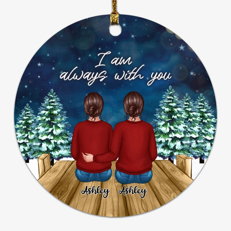 Always With You Family Christmas Night Memorial Personalized Circle Ornament