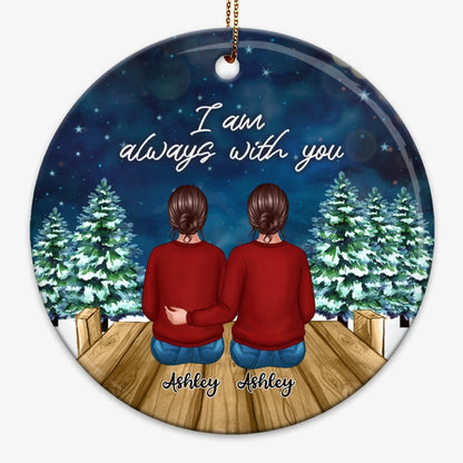Always With You Family Christmas Night Memorial Personalized Circle Ornament
