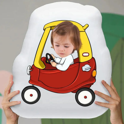 Kid - Baby In Car - Personalized Photo Custom Shaped Pillow - The Next Custom Gift  Pillow