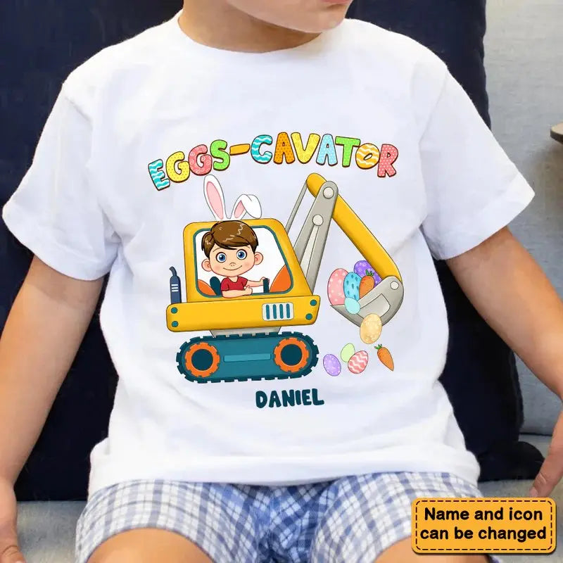 Kid - Easter Gift For Grandson Eggs-Cavator - Personalized Kid T-shirt, Kid Hoodie, Kid Sweatshirt (VT) Shirts & Tops The Next Custom Gift