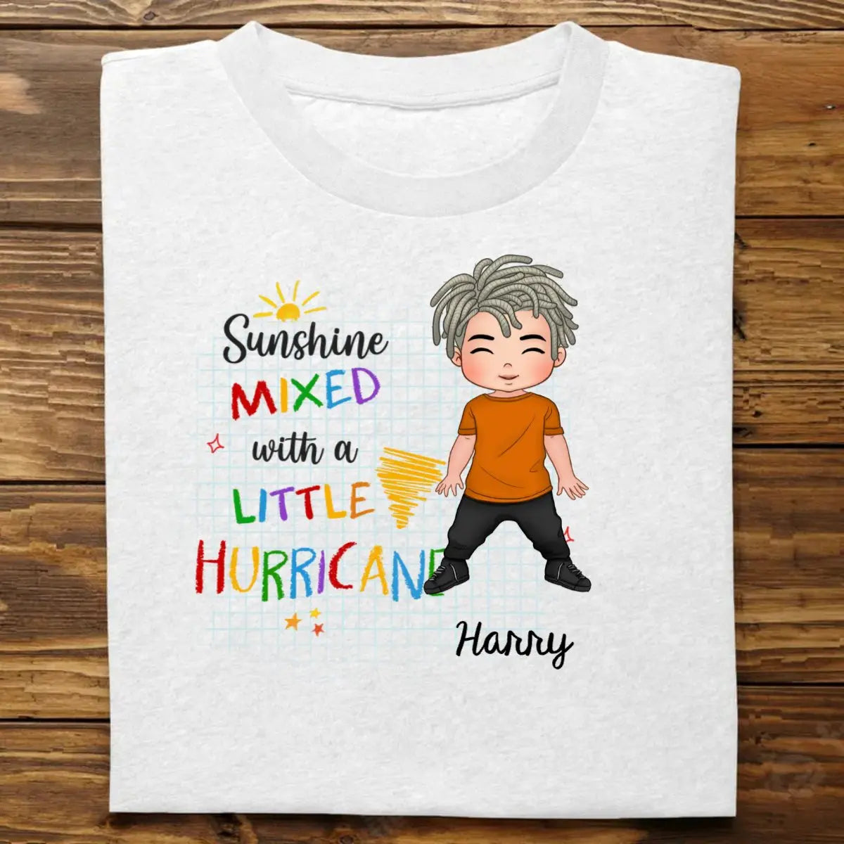 Kid - Sunshine Mixed With Hurricane - Personalized Kid T-shirt, Kid Hoodie, Kid Sweatshirt (TL) Shirts & Tops The Next Custom Gift