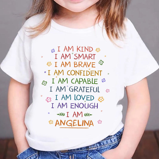 Kid Baby I Am Kind I Am Smart - Personalized Baby Onesie