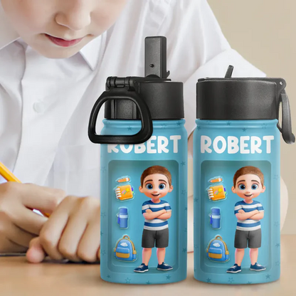 Kid's Name Back To School - Personalized Kids Water Bottle