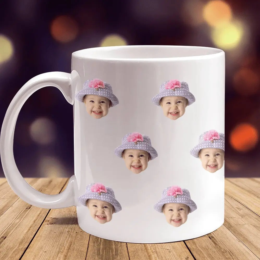 Kids - Custom Baby Face Photo - Personalized Mug (HJ) accent mug The Next Custom Gift