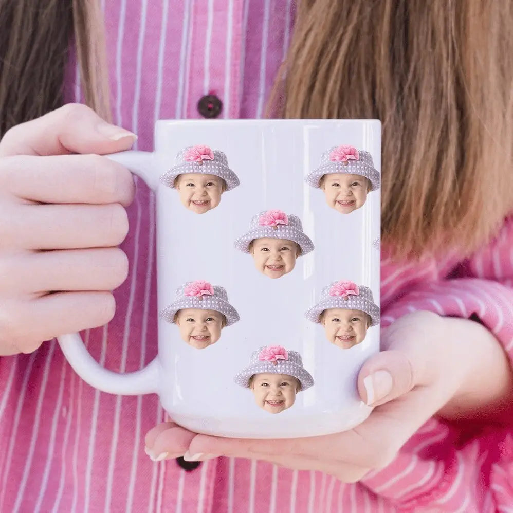 Kids - Custom Baby Face Photo - Personalized Mug (HJ) accent mug The Next Custom Gift