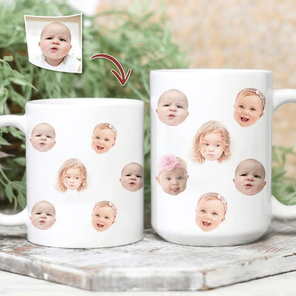 Kids - Custom Baby Face Photo - Personalized Mug (HJ) accent mug The Next Custom Gift