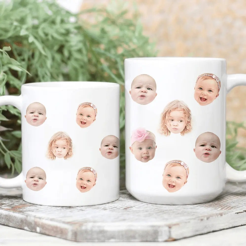 Kids - Custom Baby Face Photo - Personalized Mug (HJ) accent mug The Next Custom Gift