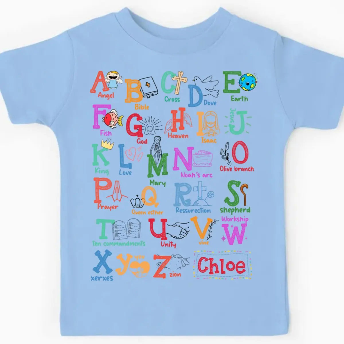 Kids - God Alphabet - Kid T-Shirt (LH) Shirts & Tops The Next Custom Gift