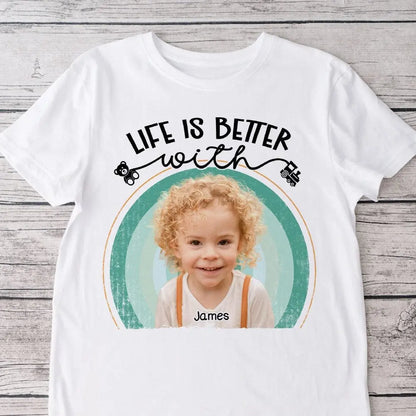 Kids - Life Is Better With Grandkids Family Bright - Personalized Photo T-shirt, Hoodie Shirts & Tops The Next Custom Gift