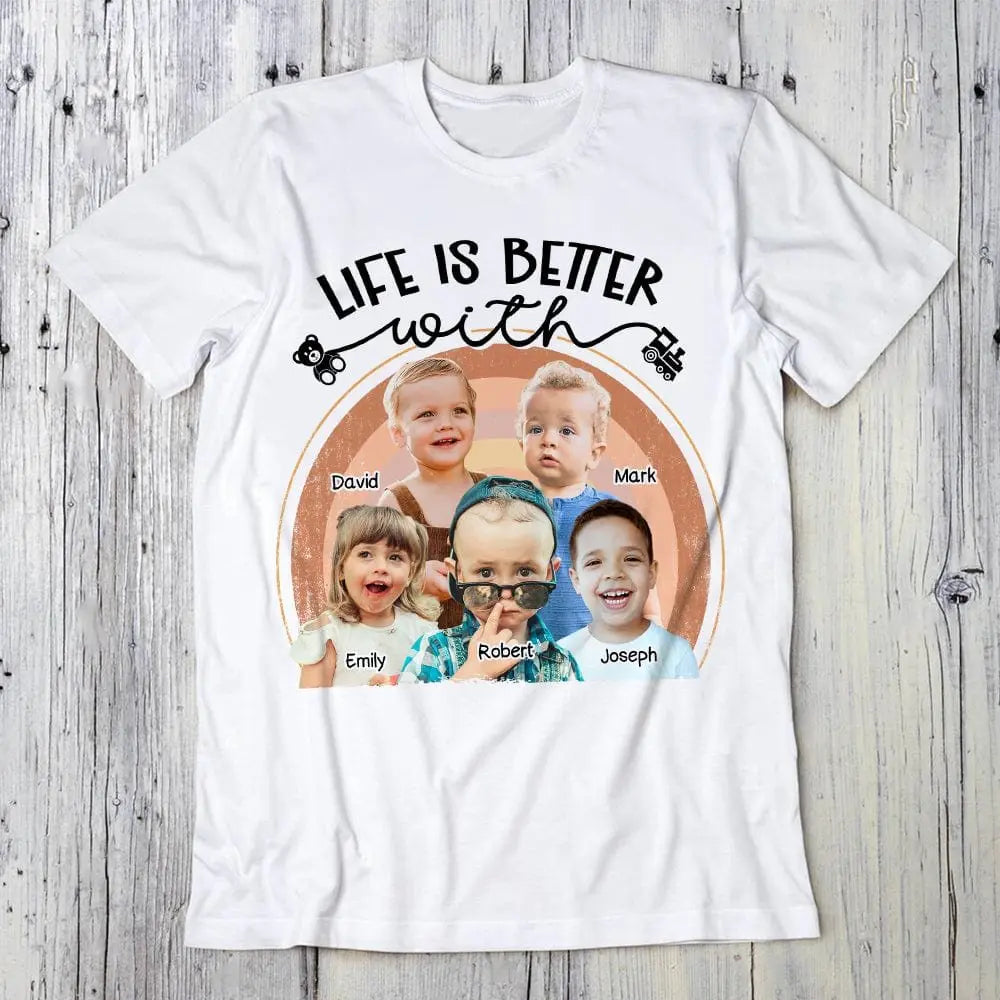 Kids - Life Is Better With Grandkids Family Bright - Personalized Photo T-shirt, Hoodie Shirts & Tops The Next Custom Gift