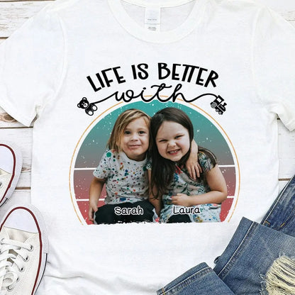 Kids - Life Is Better With Grandkids Family Bright - Personalized Photo T-shirt, Hoodie Shirts & Tops The Next Custom Gift