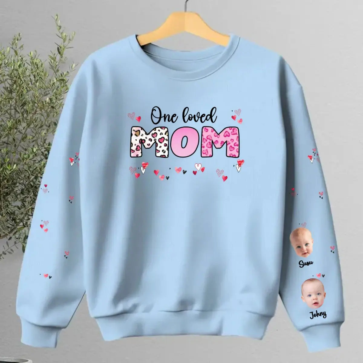 Kids - One Loved Mom - Personalized Photo Custom Sweatshirt Shirts & Tops The Next Custom Gift