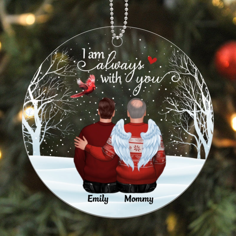 Cardinal Always With You Memorial Snow Personalized Acrylic Ornament
