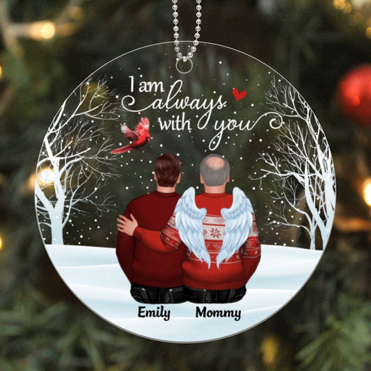 Cardinal Always With You Memorial Snow Personalized Acrylic Ornament