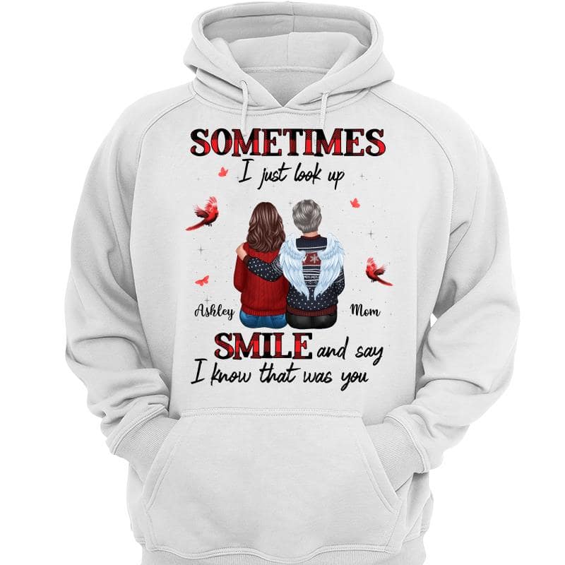 Sometimes I Just Look Up Family Sitting Memorial Cardinal Personalized Shirt