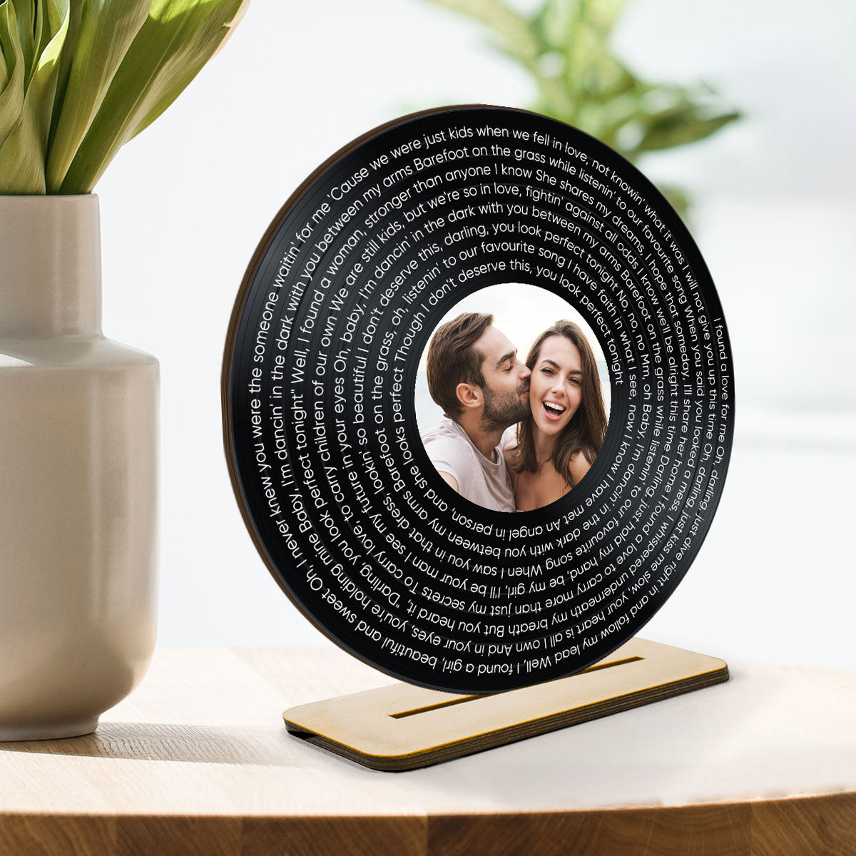 Personalized Vinyl Record with Photo, Valentines Day Gifts for Boyfriend, Girlfriend Gifts, Vinyl Record, Personalized Gifts, Song Standing Wooden Plaque