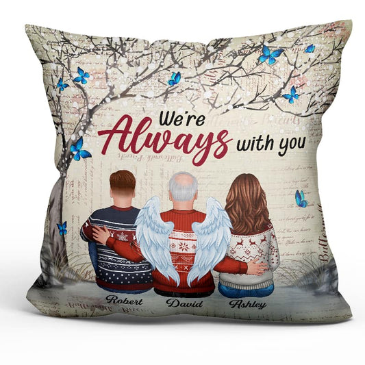 Always With You Blossom Tree Old Paper Memorial Personalized Pillow (Insert Included)