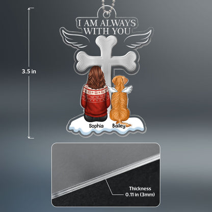 Always In My Heart Dog Memorial Remembrance Keepsake Personalized Acrylic Ornament